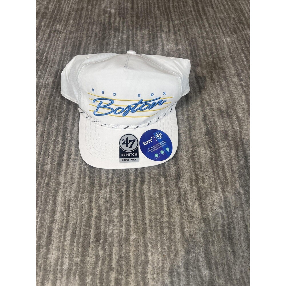 Boston Red Sox Hat Cap Snap Back One Size Mens White MLB Baseball Hitch 47